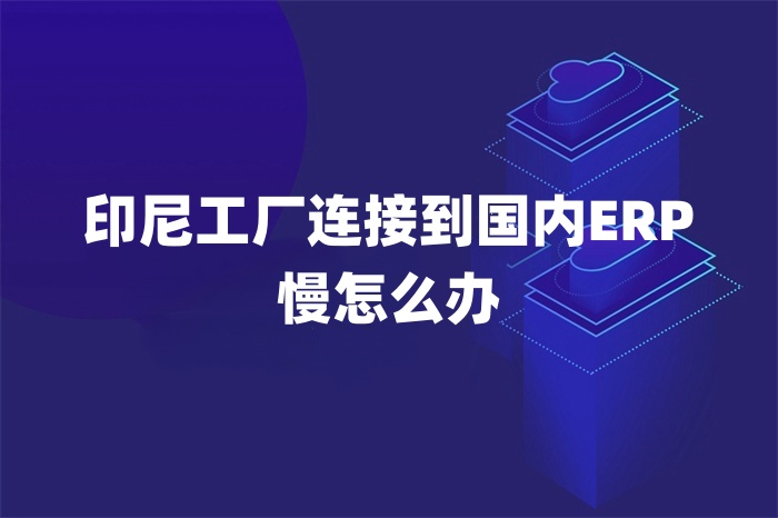 印尼工厂连接到国内ERP慢怎么办