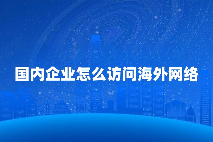 国内企业怎么访问海外网络