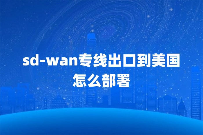 sd-wan专线出口到美国怎么部署