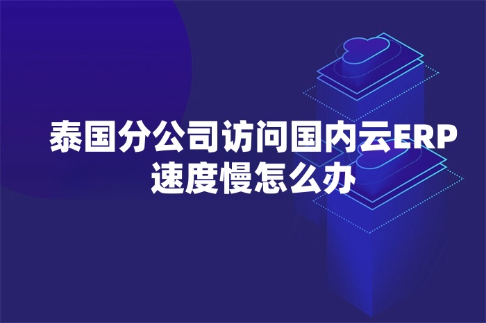 泰国分公司访问国内云ERP速度慢怎么办